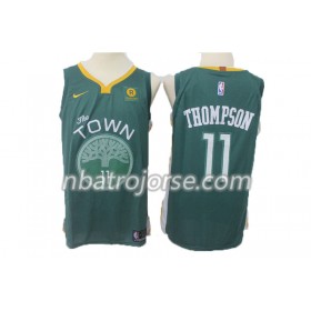 Män Golden State Warriors Tröja Klay Thompson 11 Nike 2017-18 Grön Swingman